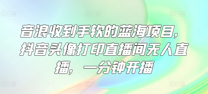 音浪收到手软的蓝海项目，抖音头像打印直播间无人直播，一分钟开播-中创网_分享中创网创业资讯_最新网络项目资源-木木源码网