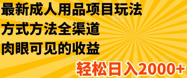 全新两性用品新项目游戏玩法，具体方法新零售，轻轻松松日入2K 【揭密】-中创网_分享中创网创业资讯_最新网络项目资源-木木源码网