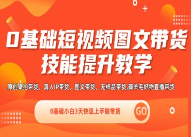 0基本小视频图文并茂卖货实操能力提高课堂教学(视频课堂 视频课程),0基本新手3天快速入门做卖货-中创网_分享中创网创业资讯_最新网络项目资源-木木源码网