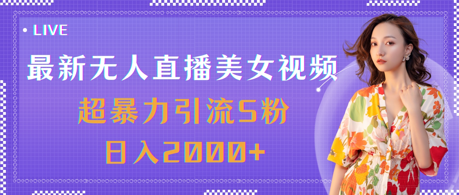 （11664期）最新无人直播美女视频，超暴力引流S粉日入2000+-木木源码网