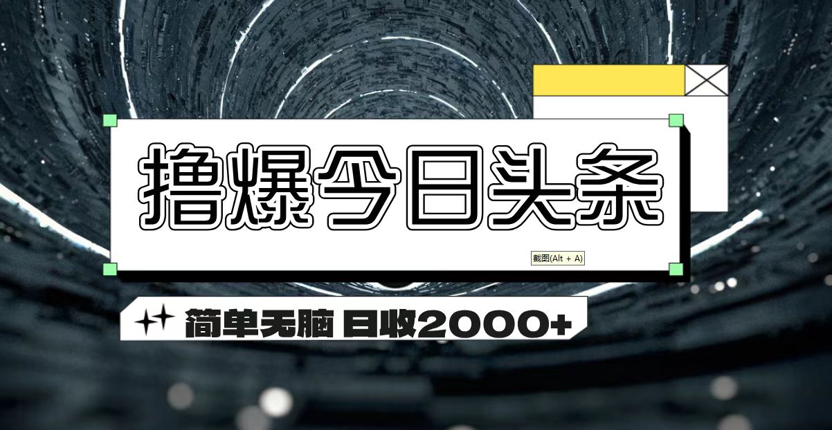 （11665期）撸爆今日头条 简单无脑操作 日收2000+-木木源码网