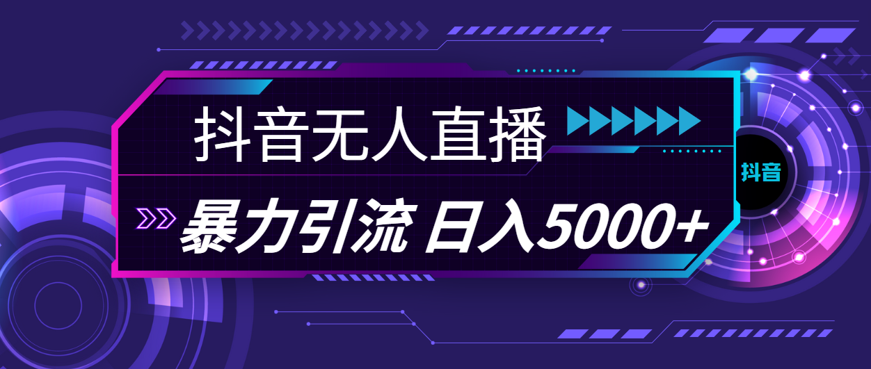 （11709期）抖音无人直播，暴利引流，日入5000+-木木源码网