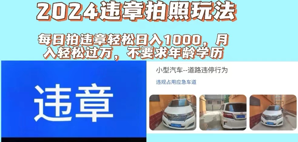 （11743期）2024违章拍照新玩法，推广躺赚+拍照赚钱双模式，日入1000+-木木源码网