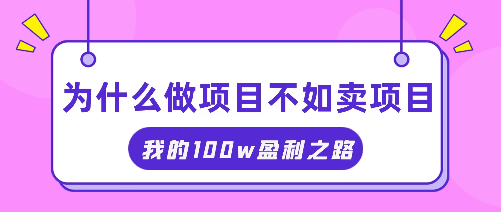 （11893期）抓住互联网创业红利期，我通过卖项目轻松赚取100W+-木木源码网