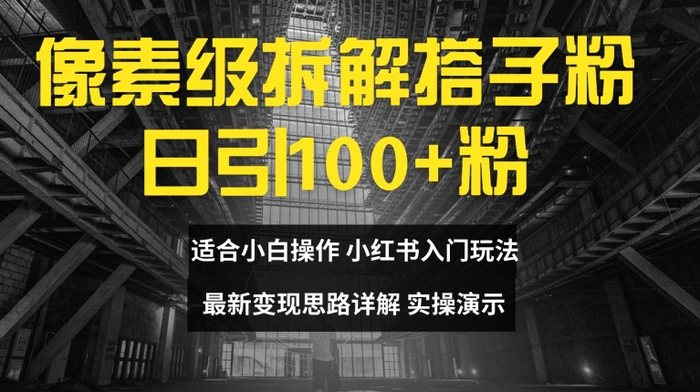 像素级拆卸搭子粉，日引100 ，新手看了可入门，全新转现构思详细说明【揭密】-中创网_分享中创网创业资讯_最新网络项目资源-木木源码网