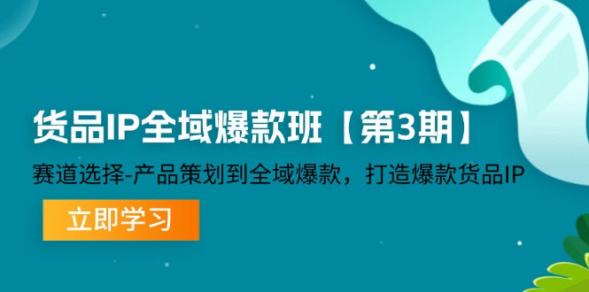 （12078期）货品-IP全域爆款班【第3期】赛道选择-产品策划到全域爆款，打造爆款货品IP-木木源码网