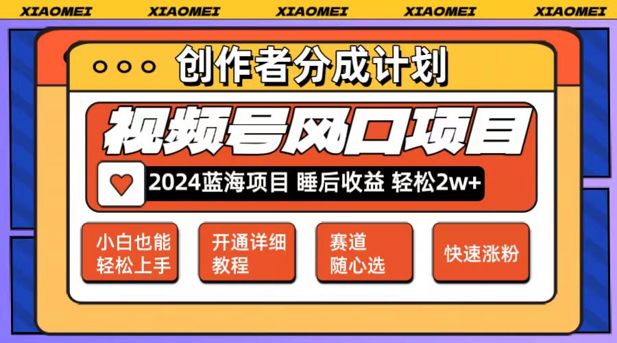 （12084期）微信视频号大风口项目 轻松月入2w+ 多赛道选择，可矩阵，玩法简单轻松上手-木木源码网