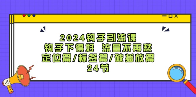 （12097期）2024钩子·引流课：钩子下得好 流量不再愁，定位篇/标签篇/破播放篇/24节-木木源码网