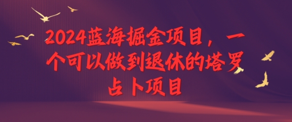 2024蓝海掘金项目，一个可以做到退休的塔罗占卜项目-中创网_分享中创网创业资讯_最新网络项目资源-木木源码网