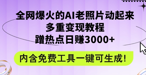 2024年最新赛道AI老照片项目，容易上热门，可全平台操作，操作简单，日入1k-中创网_分享中创网创业资讯_最新网络项目资源-木木源码网