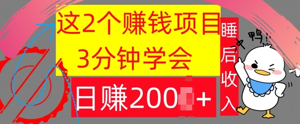 这2个项目，3分钟学会，日赚几张，懒人捡钱-中创网_分享中创网创业资讯_最新网络项目资源-木木源码网