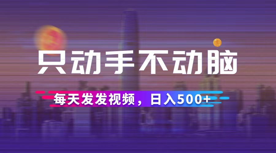 （12638期）只动手不动脑，每天发发视频，日入500+-木木源码网